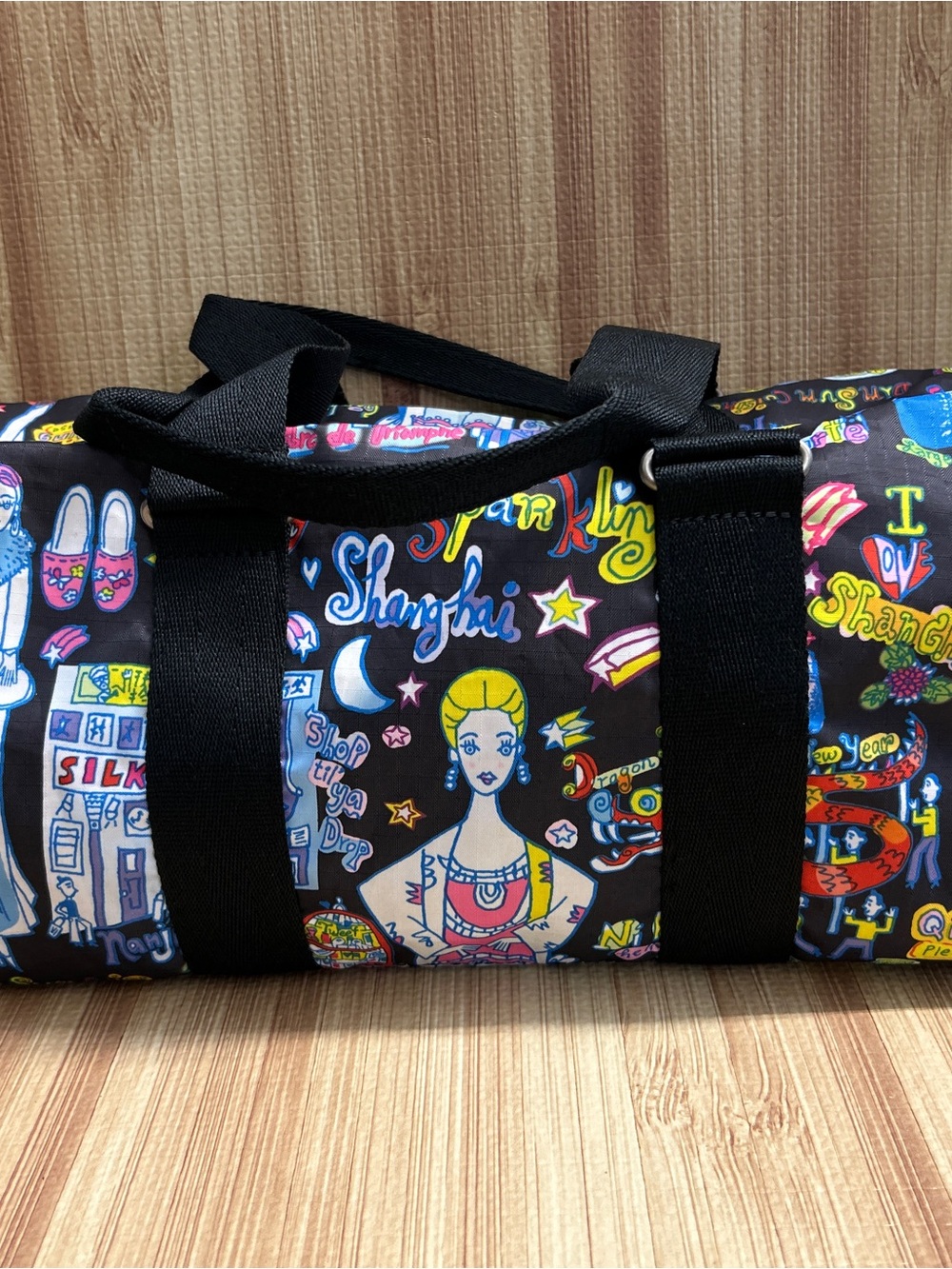 LeSportsac Sara Schwartz Night Life Mini Boston Duffle Bag - Picture 2 of 16